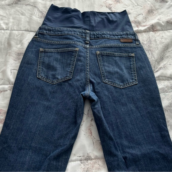 Boden blue dark wash adjustable straps full belly panel maternity jeans, size 6 - Picture 11 of 14